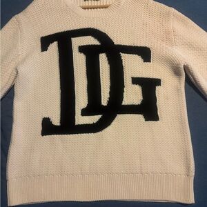 Dolce & Gabbana DG logo intarsia wool blend sweater